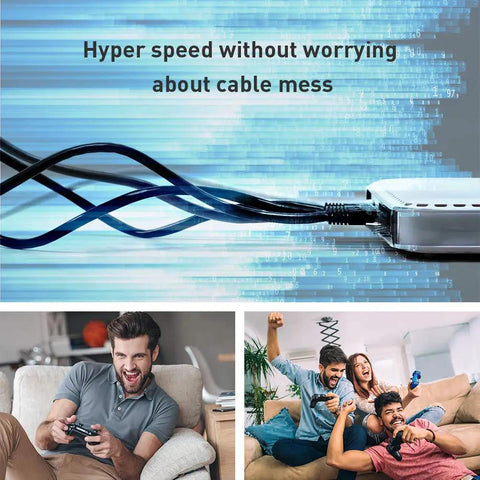 Cat8 Ethernet Cable 1.5ft Shielded Patch Cord For Router Modem PC Gaming Console promoting fast gaming and smooth streaming.