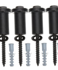 Four lag bolts with wall anchors for Sliding Barn Door Hardware Kit With Track Spacers And Connectors For Easy Replacement And Durable Wall Mount