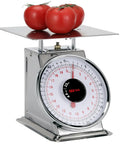 44 Lbs Stainless Steel Mechanical Kitchen Scale Built Like A Tank For Precise Portion Control Heavy Duty Produce Scale With Durable Stainless Platform Rust Resistant Body And Clear Dial weighing tomatoes