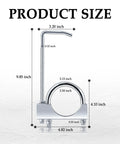 Diagram showing dimensions of 2.5 Inch Exhaust Clamp With Hanger For Heavy Duty Support Universal Muffler Hanger Clamp.