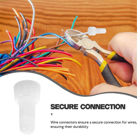 Massive 1000 Piece Kit Of White Closed End Wire Connectors With Easy Crimp Caps For Electrical Wiring And Automotive Repairs To Keep Your Connections Solid, white crimp cap on wired connection