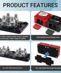 Built Different Heavy Hitter 450A 48V DC Bus Bar Terminal Block 2 Pack M10 Studs Flame Resistant Abs Pc Covers features overview.