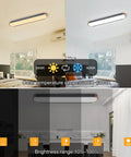 Dimmable LED Ceiling Light With Remote Control 37.4 Inch flush mount with color and brightness settings in modern room.