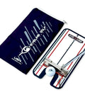 Putting Mirror Alignment Training Aid For Golfers With Built In Eye Alignment Mirror And Stroke Path on mat with golf club.
