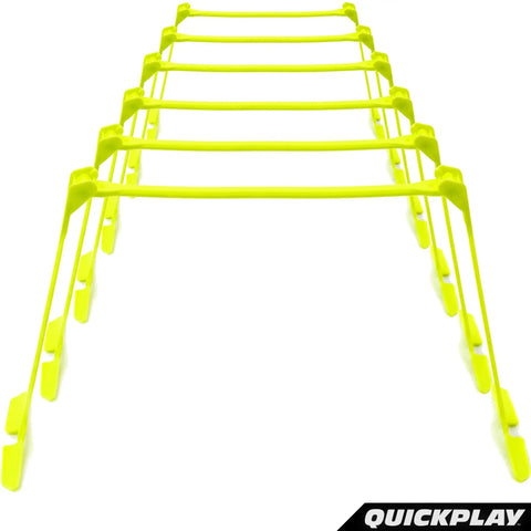 Adjustable Speed Hurdles Set Of 6 For Agility And Plyometrics, Three Heights 6, 9, 12 Inches, Quick Click Hurdle System, Portable Durable