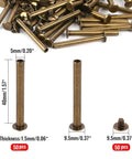 Heavy Duty Chicago Binding Screws Featuring Phillips Head Nuts For Rock Solid Leather Crafting And Scrapbooks Hella Simple Quick Swap Bronze Steel Posts Great For Diy Makers Looking For Snappy Reliable Fasteners In A 50 Piece Lot. Close-up of 50 bronze screws with varying sizes and specifications.
