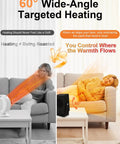 Indoor Space Heater For Desktop Use Fast 2 Second Heating PTC Ceramic comparison of heating angles on couch