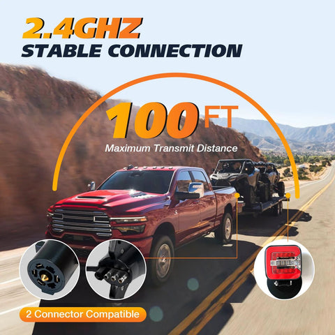PARTSIBY wireless trailer light kit for trucks with USB-C magnetic base and LED; 7/4-pin compatibility, 100 ft range
