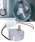 High Efficiency Brushless Geared DC Motor With Low Power Draw 4W And Steady 10 RPM for appliances and DIY projects shown with fan.
