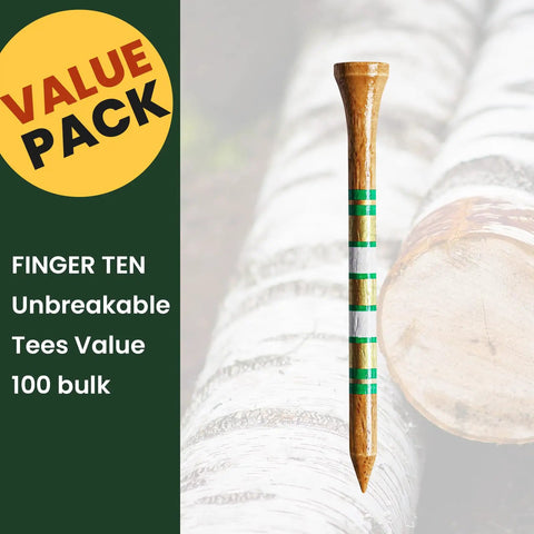 Western Birch Wood Golf Tees 100 Pack With Four Lengths 3.25 Inch Durable Stable Tees With Smooth Surface Brown Gold Green