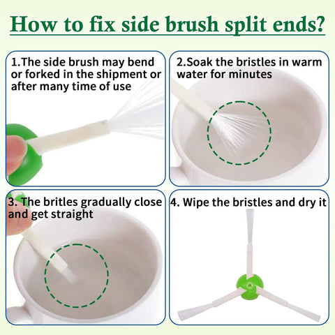Steps to fix split ends on Replacement Side Brush Motor Module for Roomba E5 E6 i7 500 600 700 800 900 Series brush