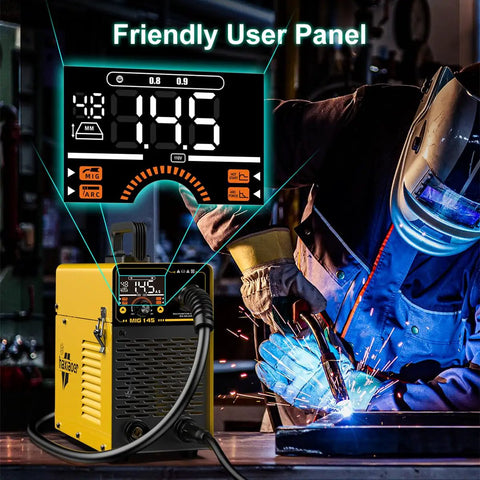 Beast 3 In 1 MIG Welder with flux core, Lift TIG and MMA stick, 110V inverter, LCD display, used for home auto repair projects.