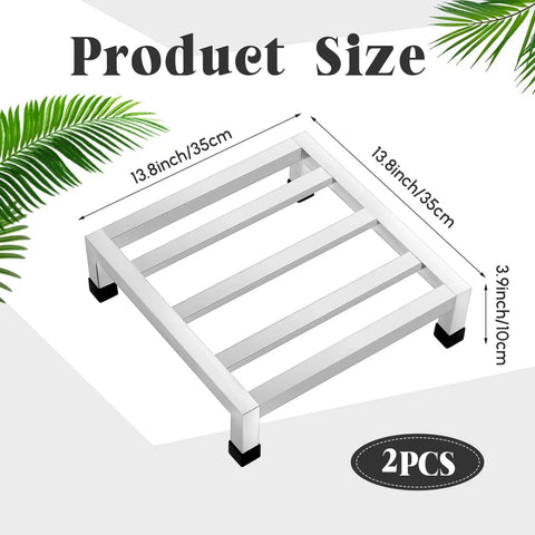 Set Of Two Heavy Duty Stainless Steel Dunnage Racks With 13.8 Inch Long By 13.8 Inch Wide, 3.9 Inch High, 1000 Plus Pound Capacity