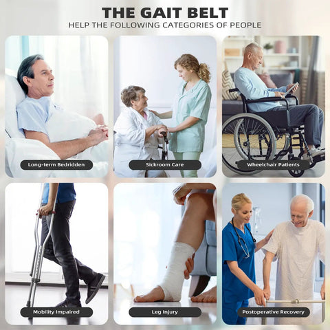 Gait Belt With Easy Grab Handles For No Fuss Transfers And Smooth Mobility Support in various patient care scenarios