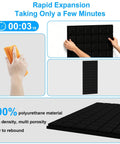 Four Pack Heavy Duty Acoustic Foam Panels Top Tier Sound Deadening Wall Tiles Noise Cancelling Studio Pads Pro Grade Soundproofing for Home Office and Music Rooms, demonstrating easy installation.