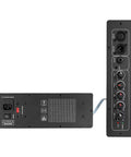 Powered 10 Inch 300W DJ PA Stage Monitor connectors and control panel with XLR input, knobs visible for adjustments.