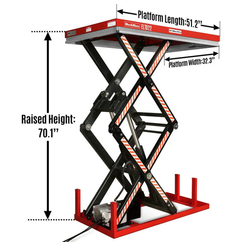 Heavy Duty Electric Hydraulic Double Scissor Lift Table Packing A Badass 2200 Lb Capacity And Dependable 110V Motor Engineered For Warehouse Material Handling And Shop Floors Built Tough To Haul Heavy Gear Smoothly Without Any Sweat Or Extra Strain