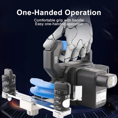 Hassle Free Automatic Copper Tube Bending Machine featuring one-handed operation and comfortable grip for precise bending.
