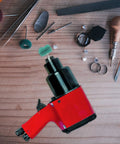 Kick Your Projects Into High Gear With This Epic 40-Piece Buffing Wheel Set For Drills featuring a red drill with a green buffing wheel.