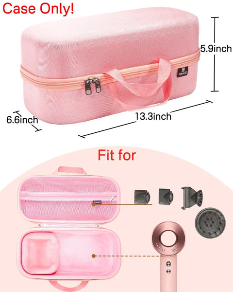 Hard Travel Case For Dyson Hair Dryer And Accessories Ultra Durable Shockproof Shell With Soft Anti Static Lining Lightweight