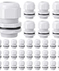 100 Pack 3/4 In NPT Grey Nylon Cable Gland Waterproof IP68 PA68 Adjustable Locknut Cord Grip For Cables And Wiring Connectors