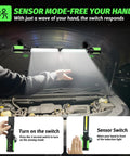 Rechargeable Mechanic Light 2-In-1 Magnetic Light Bar With Motion Sensor, illuminating car engine underhood area