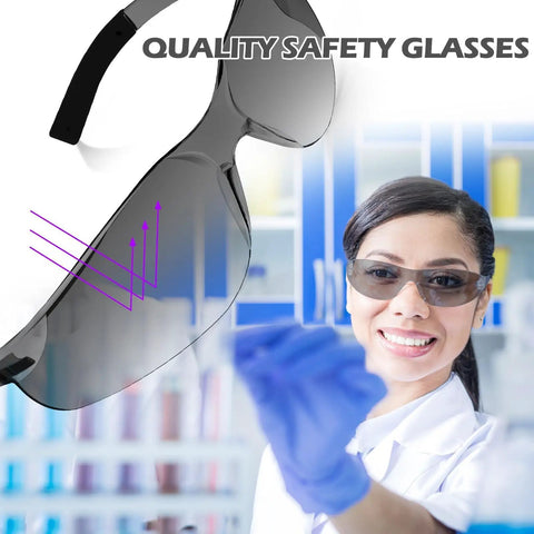 Bulk 150-Pack Safety Glasses To Stock Up The Squad, Lightweight Protective Eyewear with grey lenses for lab work.
