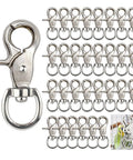 Thirty Piece Kickass Heavy Duty Trigger Snap Hooks With Swivel Action Zinc Alloy Build Top Shelf For Lanyards Keychains Dog Tags And Pet Cages Rated Solid For Up To One Hundred Twenty Pounds Zero Sweat In Daily Use.