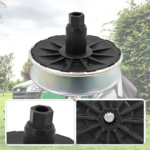 Primary And Secondary Transmission Kit For John Deere D105 E100 X105 X106 Mowers, Easy Install Upgrade To Improve Shifting, Durable Gear Set, Compatible With Multiple Deere Models, Ready To Install Replacement, black metal pulley gear close-up