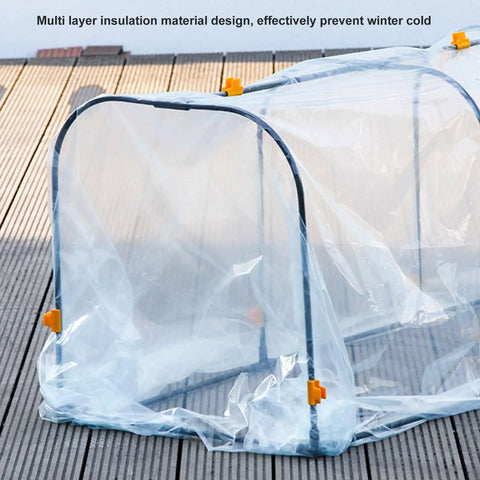 Indoor Greenhouse Set With Clear Plastic Film Brackets And Hoop Frame For Frost Protection No Fuss Setup Mini Greenhouse Cover Easy Garden Plant Shelter 100x50x55 Cm