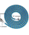 Six Foot Nylon Braided Air Hose With One Eighth Inch To One Quarter Inch Adapter For Iwata Master Devilbiss And Other Airbrushes coiled