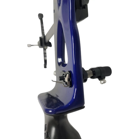 Pro Grade Magnetic Arrow Rest For Olympic Recurve And Barebow Bows on blue CNC aluminum, featuring adjustable tuning and magnetic reset.