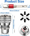 Product size details of Adjustable Universal Socket Wrench Tool 10mm to 19mm Range 3 8 Inch Drive with measurements