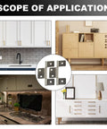 Triple Leaf Surface Mount Cabinet Hinges, Satin Nickel Finish With Quick Install Hardware Kit, shown in various cabinet applications.