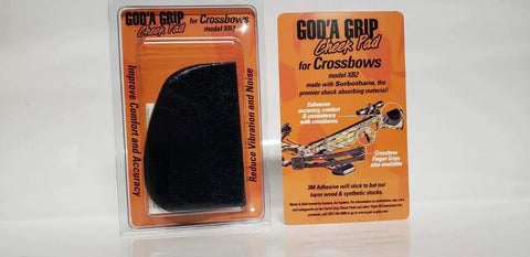 Gods A Grip Crossbow Cheek Pad With Super Soft Sorbothane in orange packaging, reducing vibration and noise for crossbows