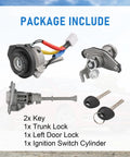 Six Pin Ignition Lock Cylinder Set For Hyundai Sonata 2009-2014 Non Hybrid And 2011-2015 Hybrid Replacement keys and locks