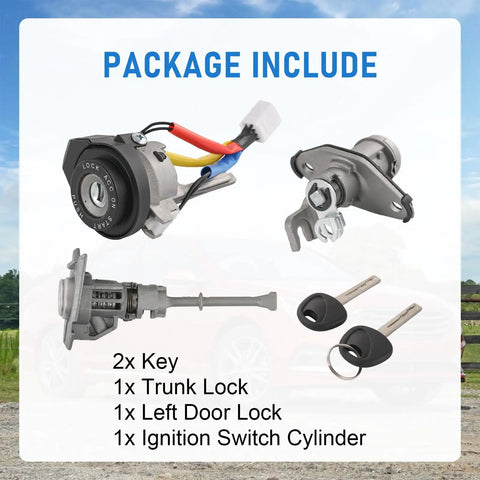 Six Pin Ignition Lock Cylinder Set For Hyundai Sonata 2009-2014 Non Hybrid And 2011-2015 Hybrid Replacement keys and locks