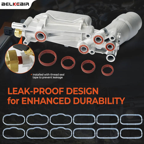 Dodge Beefed Up 3.6L Aluminum Engine Oil Cooler Filter Housing Upgrade Direct Replacement with leak-proof design gaskets