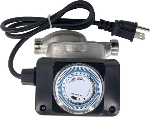 Premium 115V Hot Water Pressure Booster Pump ThreeSpeed Stainless Steel Circulator with timer and power cord.