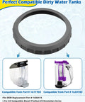 Dirty Tank Bottom Ring Cap Replacement For Bissell ProHeat 2X Revolution Carpet Cleaners Fits 1633782 And 1617702 Upgraded Plastic 1 Pack No Fuss Install Secure Seal Durable Build Budget Friendly, gray ring cap shown with compatible dirty water tanks