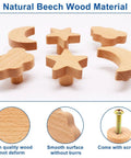 Totally Sweet Wooden Cabinet Knobs Moon Star And Cloud Shapes 6 Piece Set Heavy Duty Drawer Pulls For Nursery Dressers No Sweat Mounting And Fresh Designs Fit Your Home Style Just Right Today - beech wood knobs with celestial shapes