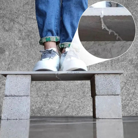 Demonstration of Fast Dry Tile Repair Glue for Ceramic Porcelain Marble and Stone fixes cracks, supporting weight on repaired tile