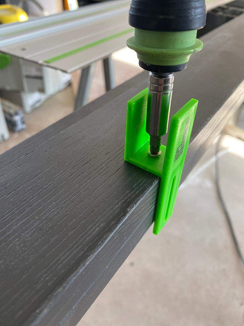Green jig from Pro Grade Scribe Jig Installers Set For Woodworking And Carpentry Makes Cabinet Fillers Toe Kicks And Ceiling Scribes