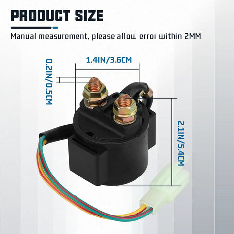 Dimensions of GY6 Starter Solenoid Relay For Chinese 50Cc To 250Cc ATVs Scooters Go Karts Dirt Pit Bikes Plug And Play