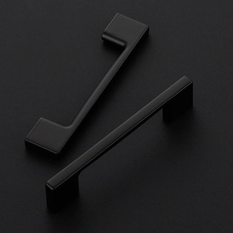 3 Pack Black Cabinet Pulls 3.75 Inch Hole Center Wide Foot Drawer Pulls Solid Zinc Alloy Hardware