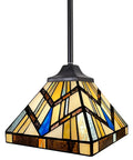 Tiffany Style 8 Inch Amber Cream Stained Glass Pendant Light For Kitchen Island And Dining Room And Hallway, Dope Hanging Lamp