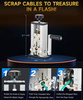 Heavy Duty Manual Wire Stripper Machine With Power Drill Adapter For Scrap Copper Cable showing adjustable blade and thick aluminum design.
