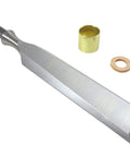 Single blade from Six Piece Unhandled Premium Wood Chisel Blade Set In Sizes One Eighth Through One Inch For Do It Yourself Woodworking And Fine Carpentry Pro Grade Czech Made Blades with brass ferrule and washer