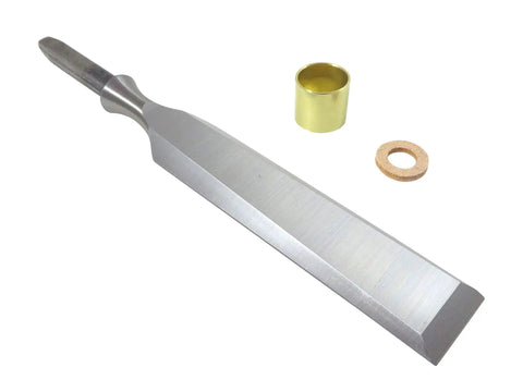 Single blade from Six Piece Unhandled Premium Wood Chisel Blade Set In Sizes One Eighth Through One Inch For Do It Yourself Woodworking And Fine Carpentry Pro Grade Czech Made Blades with brass ferrule and washer