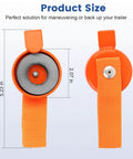 Surge brake lockout key set, orange, two-pack with nylon strap; front and back views shown.
